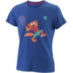 Blaue Wilson Katzen Shirts für Kinder mit Katzenmotiv für Mädchen 