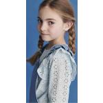 Himmelblaue Elegante Langärmelige Vertbaudet A Linien Kinderröcke mit Knopf aus Baumwolle für Mädchen Größe 98 