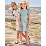 Grüne Kurzärmelige Vertbaudet Kindersommerkleider aus Jersey für Mädchen Größe 98 für den für den Sommer 