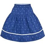 Hellblaue Isar Trachten Midi Knielange Kinderröcke aus Baumwolle für Mädchen Größe 86 für den für den Sommer 