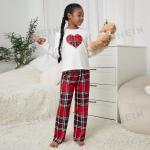 Reduzierte Karo SheIn Lange Kinderschlafanzüge für Babys Größe 158 für den für den Winter 