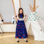 Dunkelblaue Bestickte Druckkleider & bedruckte Kinderkleider für Babys für den für den Sommer 