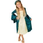 Goldene Burgfräulein-Kostüme aus Satin für Kinder Größe 152 