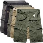 Anthrazitfarbene Unifarbene Casual Cargo-Shorts für Herren für den für den Sommer 