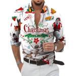 Sexy Langärmelige Button Down Kragen Herrenjeanshemden aus Denim Größe 5 XL Weihnachten für den für den Herbst 