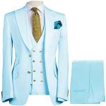 Hellblaue Unifarbene Business Herrensmokings Größe 4 XL 3-teilig für Partys für den für den Sommer 