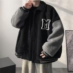 Hellblaue Streetwear Patchwork-Mäntel aus Fleece für Herren Größe 3 XL für den für den Herbst 