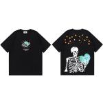 Schwarze Sterne Hip Hop T-Shirts mit Halloween-Motiv für Herren Größe XXL 