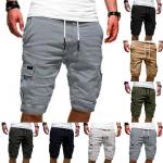 Schwarze Cargo-Shorts aus Baumwollmischung maschinenwaschbar für Herren Größe 3 XL für den für den Sommer 