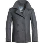 Anthrazitfarbene Brandit Herrencabanjacken & Herrenpeacoats aus Polyester Größe 4 XL für den für den Winter 