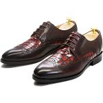 Rote Business Hochzeitsschuhe & Oxford Schuhe mit Schnürsenkel aus Leder atmungsaktiv für Herren 