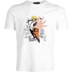 Weiße Kurzärmelige Naruto T-Shirts aus Polyester für Herren Größe XL 