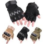 Schwarze Fingerlose Handschuhe & Halbfinger-Handschuhe aus Leder für Herren Größe XL 