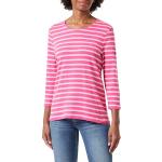 Pinke Langärmelige Maerz München Rundhals-Ausschnitt T-Shirts aus Baumwolle für Damen Größe L 