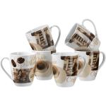 Weiße Motiv Mäser Group Kaffeebecher mit Kaffee-Motiv aus Keramik 6-teilig 