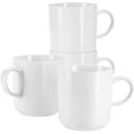 Reduzierte Weiße Moderne Mäser Group Große Kaffeetassen 400 ml glänzend aus Keramik spülmaschinenfest 4-teilig 