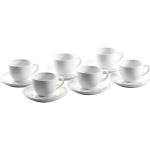 Weiße Mäser Group Runde Kaffeetassen-Sets 180 ml aus Keramik mikrowellengeeignet 12-teilig 