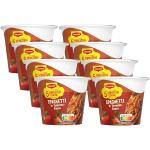 MAGGI 5 Minuten Terrine Spaghetti in Tomatensauce, leckeres Fertiggericht, Instant-Nudeln, 8er Pack (8 x 60g)
