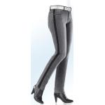 Dunkelgraue ASCARI Hosen mit Galonstreifen mit Galonstreifen mit Reißverschluss aus Baumwolle für Damen Größe S 
