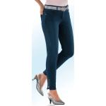 Dunkelblaue ASCARI Oeko-Tex 5-Pocket Jeans mit Reißverschluss aus Baumwolle für Damen Größe M 