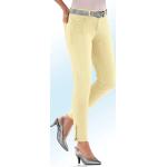 Gelbe ASCARI Oeko-Tex 5-Pocket Jeans mit Reißverschluss aus Baumwolle für Damen Größe XL 