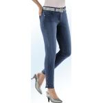 Blaue ASCARI Oeko-Tex 5-Pocket Jeans mit Reißverschluss aus Baumwolle für Damen Größe XS 