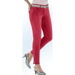 Rote ASCARI 5-Pocket Jeans mit Reißverschluss aus Baumwolle für Damen Größe XS 