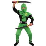 Grüne Ninja-Kostüme für Kinder Größe 134 
