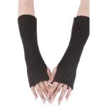 Dunkelgraue Unifarbene MAGICSHE Fingerlose Handschuhe & Halbfinger-Handschuhe aus Acryl Handwäsche für Damen Einheitsgröße für den für den Herbst 