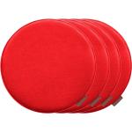 Rote MAGMA Runde Stuhlkissen rund aus Polyester maschinenwaschbar 4-teilig 
