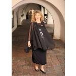Schwarze Magna Tunika-Blusen aus Polyester für Damen 