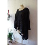 Schwarze Magna Tunika-Blusen aus Spitze für Damen 