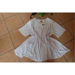 Weiße Magna Tunika-Blusen für Damen 