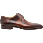 Braune Business Magnanni Derby Schuhe mit Schnürsenkel aus Leder für Herren Größe 39,5 