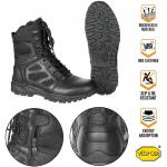 Schwarze Unifarbene Magnum Boots Wanderschuhe & Wanderstiefel mit Reißverschluss in Normalweite atmungsaktiv für Herren Größe 48 mit Absatzhöhe bis 3cm 