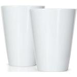 Reduzierte Weiße Moderne Cappuccinotassen glänzend aus Porzellan ohne Henkel 2-teilig 