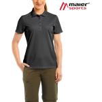 Schwarze Maier Sports Damenpoloshirts & Damenpolohemden aus Polyester enganliegend Größe L 