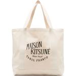 Reduzierte Beige Maison Kitsune Tote Bags & Henkeltaschen aus Canvas für Damen 