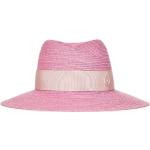 Reduzierte Pinke Elegante Maison Michel Strohhüte aus Stroh für Damen Größe M 