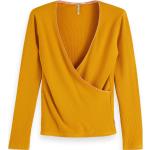 Reduzierte Orange Langärmelige Maison Scotch T-Shirts aus Viskose für Damen Größe M 