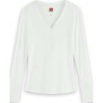 Reduzierte Weiße Langärmelige Maison Scotch V-Ausschnitt V-Shirts aus Viskose für Damen Größe M 