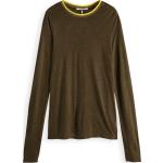 Reduzierte Olivgrüne Langärmelige Maison Scotch T-Shirts aus Viskose für Damen Größe XS 