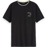 Reduzierte Schwarze Bestickte Maison Scotch T-Shirts aus Baumwolle für Damen Größe XS 