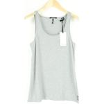 Graue Melierte Maison Scotch Rundhals-Ausschnitt T-Shirts aus Baumwolle für Damen Größe M 