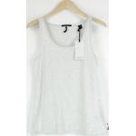 Graue Unifarbene Maison Scotch Rundhals-Ausschnitt T-Shirts aus Baumwolle für Damen Größe S 