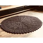 Braune Unifarbene Runde Runde Teppiche 100 cm aus Polyester maschinenwaschbar 