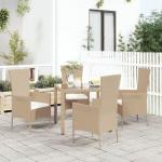 Reduzierte Beige Rustikale Polyrattan Gartenstühle aus Polyrattan Outdoor 4-teilig 