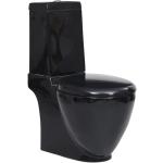 Reduzierte Schwarze Runde Stand-WCs aus Keramik 