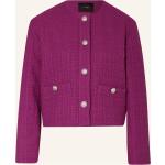 Fuchsiafarbene MAJE Boucle-Jacken aus Viskose für Damen Größe XS 