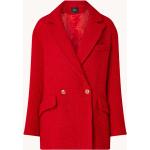 Reduzierte Rote Unifarbene MAJE Tweed-Mäntel aus Wolle für Damen Größe S für den für den Herbst 